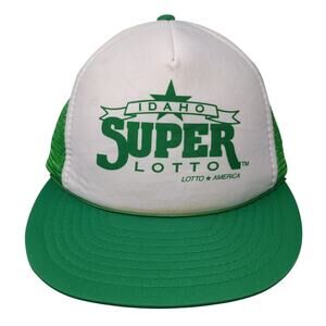 Idaho Super Lotto America Trucker Hat Green OS Rope Designer Award Headwear